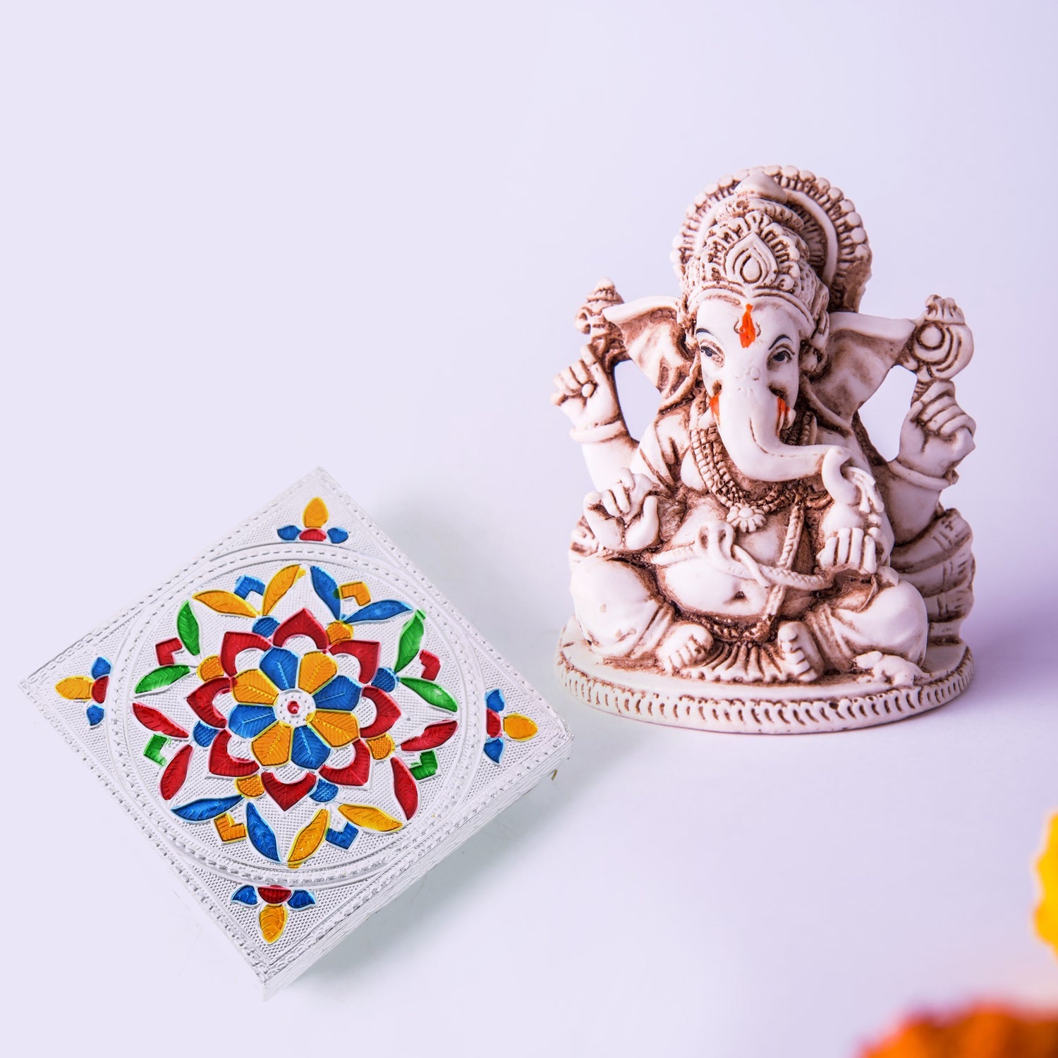 1 Pc Meenakari Wooden Chowki & Bajot Set: For Home & Office Puja (Multicolor) 1 Pc Meenakari Wooden Chowki & Bajot Set: For Home & Office Puja (Multicolor)